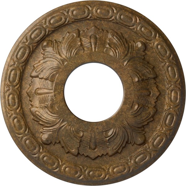 Ekena Millwork Leaf Ceiling Medallion (Fits Canopies up to 4 3/4"), 11 3/8"OD x 3 5/8"ID x 1 1/8"P, Rubbed Bronze CM11LFRZS - main